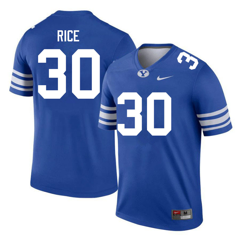 Men #30 Quenton Rice BYU Cougars College Football Jerseys Sale-Royal